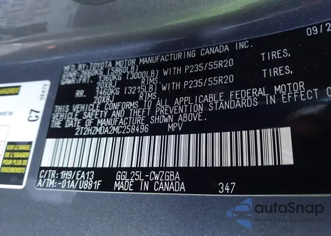 2021 Lexus Rx 350 from USA, damaged, VIN 2T2HZMDA2MC258496